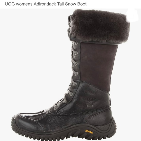 UGG Adirondack Vibram Tall Snow Boot Brown Leather Waterproof eVent Size 9 - Picture 2 of 13